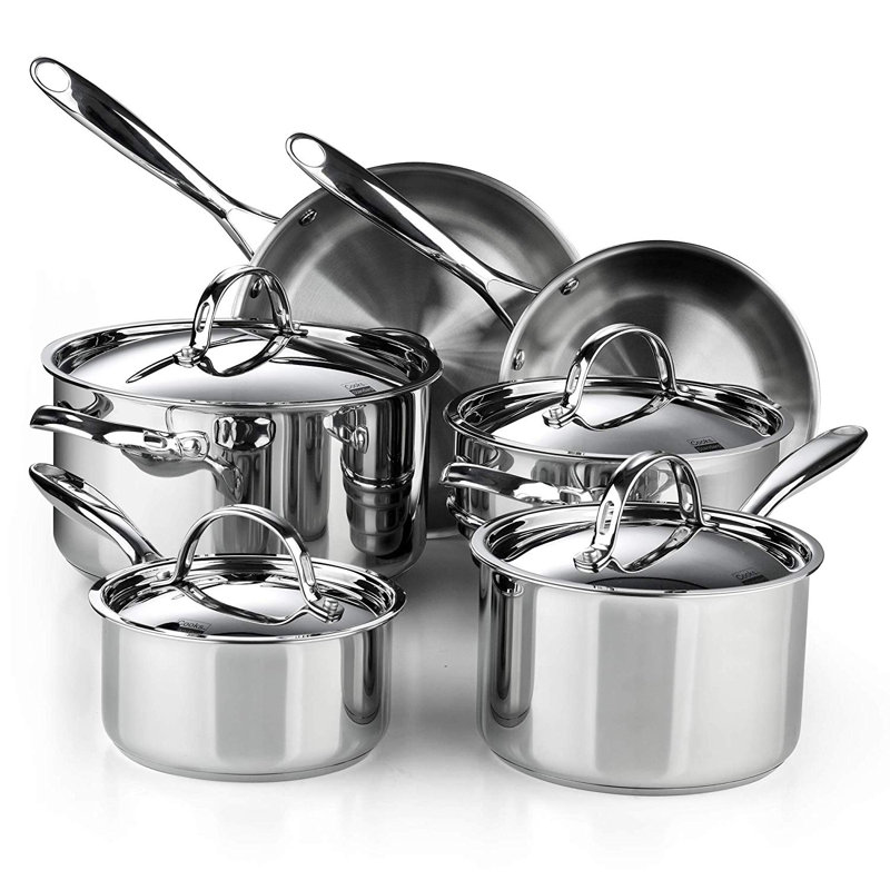 Cooks Standard 10 Piece Stainless Steel Cookware Set & Reviews Wayfair